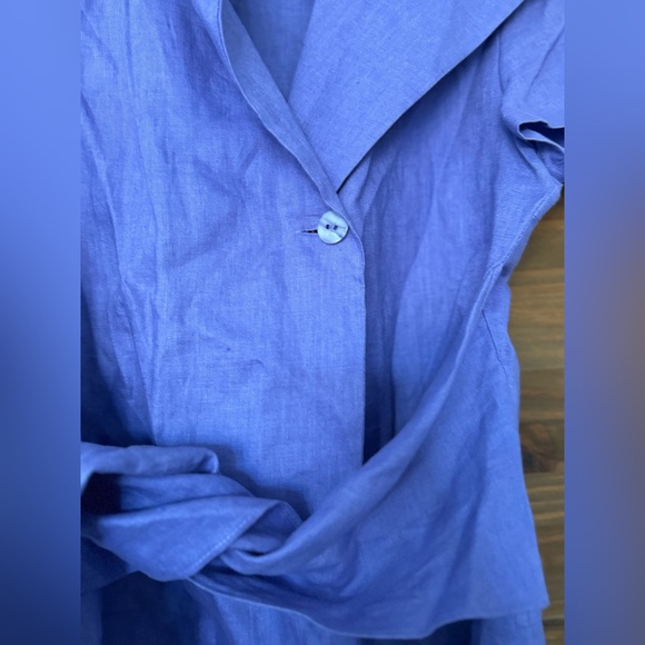 Vintage Tracy M. 100% Linen Short Sleeve Button Top size M - Picture 6 of 8